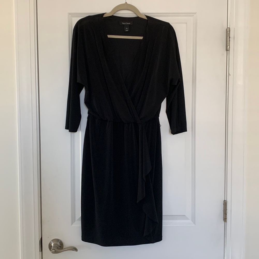 White House Black Market solid black dress - size 8